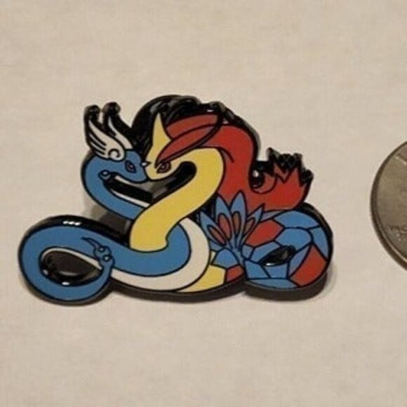 Hearts of Serenity: Pokémon Dragonair and Milotic Enamel Pin - Picture 3 of 4